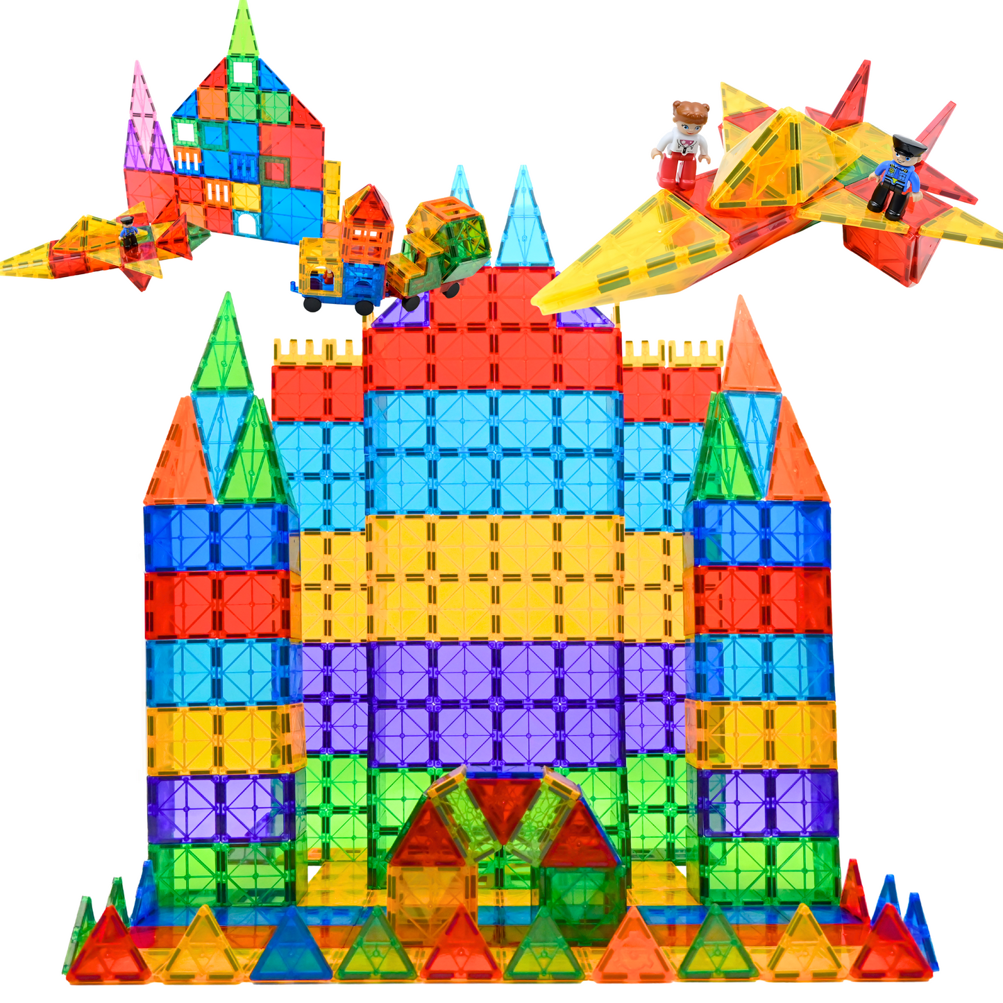 Kids4u Magnetic Tiles 125 stuks | +2 Minifiguren