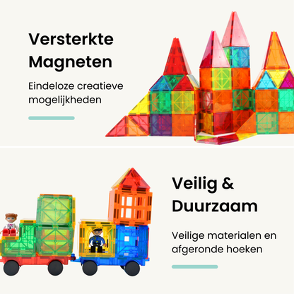 Kids4u Magnetic Tiles 125 stuks | +2 Minifiguren