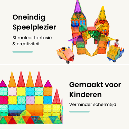 Kids4u Magnetic Tiles 125 stuks | +2 Minifiguren