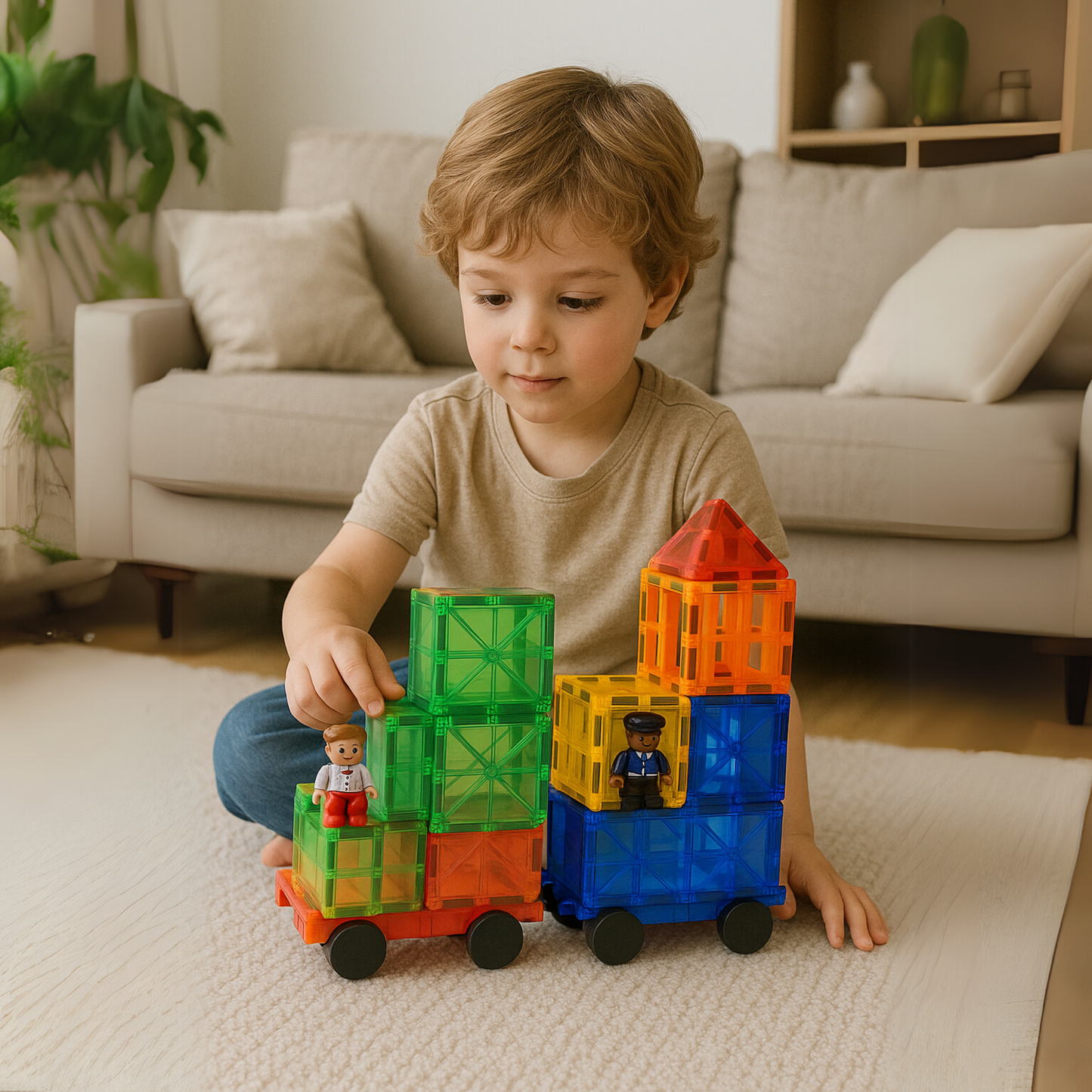 Kids4u Magnetic Tiles 125 stuks | +2 Minifiguren