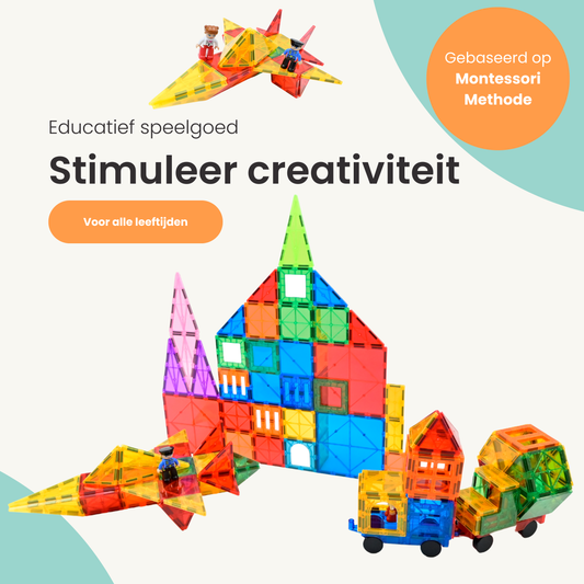 Kids4u Magnetic Tiles 125 stuks | +2 Minifiguren